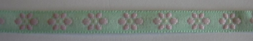 Band mit Blumen 9 mm, mint