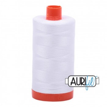 Aurifil Mako NE 50-2, 2024	 white, 1300 m