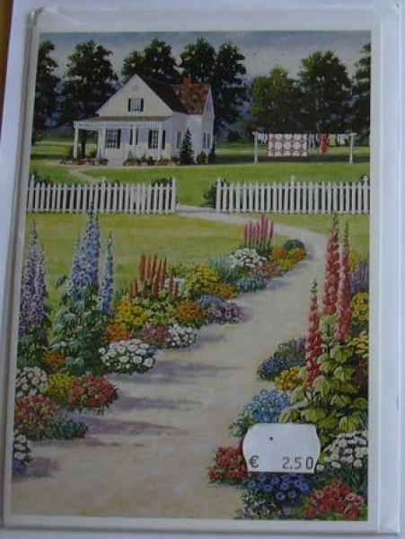 Patchworkkarten, Garten, mit Umschlag, 12,5 x 17,5 cm