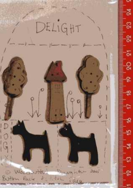 Knopfset-Delight Dogs, 5 Knöpfe/Packung