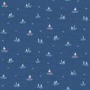 Nautical, little boats dark blue