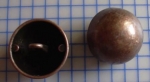 Metallknopf Halbkugel kupferfarben ca. 2 cm Ø